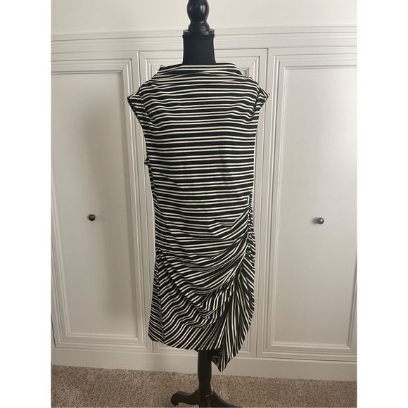 Anthropologie Black and White Ribbed Knit Mock Neck Dress size 1X - Picture 6 of 8